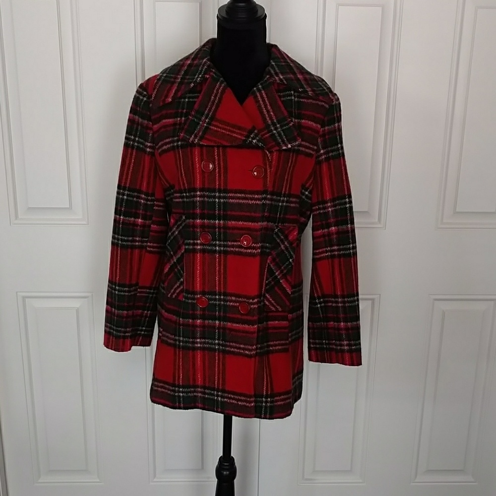 Vintage plaid peacoat